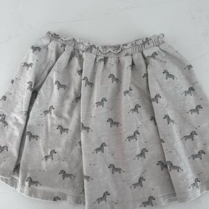 Rylee + Cru Light Gray Zebra Print A-Line Skirt